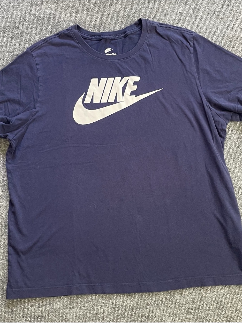 The Nike Tee Men's Navy Graphic Logo Crew Neck Cotton Knit XL